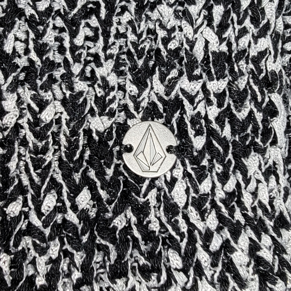 Volcom "Keepin Cozy Sweater" Black/Silver Open Weave Back Women's Size Small - Picture 4 of 12